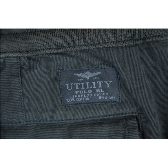 NWT Polo Ralph Lauren Men's Utility Surplus Chino Cargo Short Black Classic Fit - Picture 7 of 9